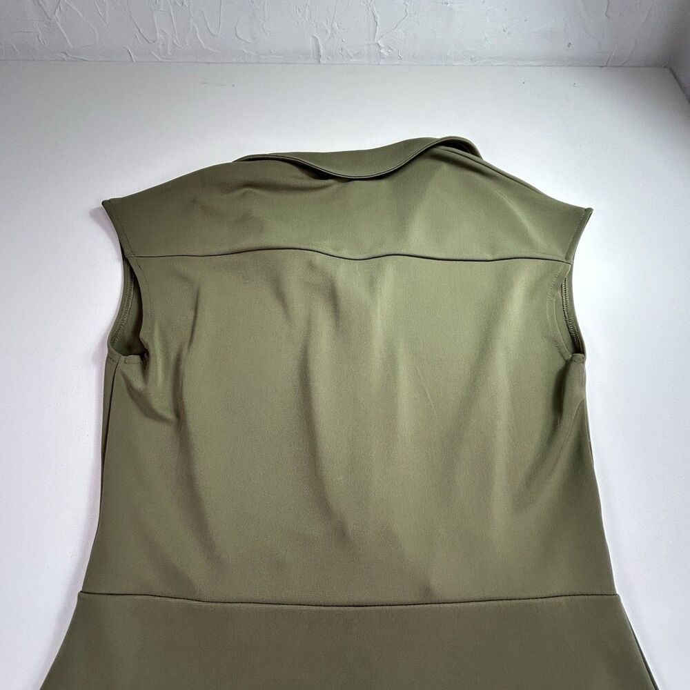 Banana Republic Olive Green Cap Sleeve Shirt Dress - Picture 14 of 15